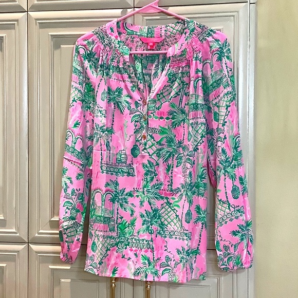 LILLY PULITZER ELSA BLOUSE - Picture 1 of 3
